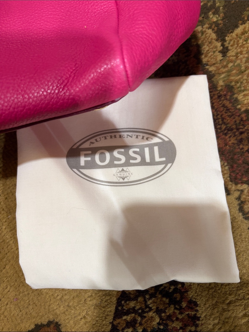 Fossil Hot Pink Leather Shoulder Tote - Picture 2 of 7